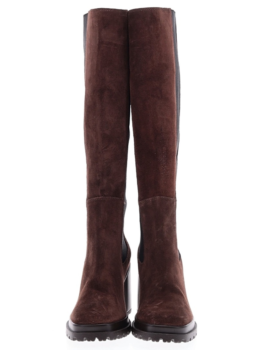 NWOT Knee High Brown Suede Leather Lug Sole Steve Madden Alesti Boots size 8 - Picture 10 of 10